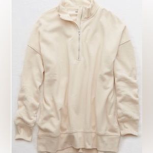 Aerie Cream Half Zip Pullover. Size S